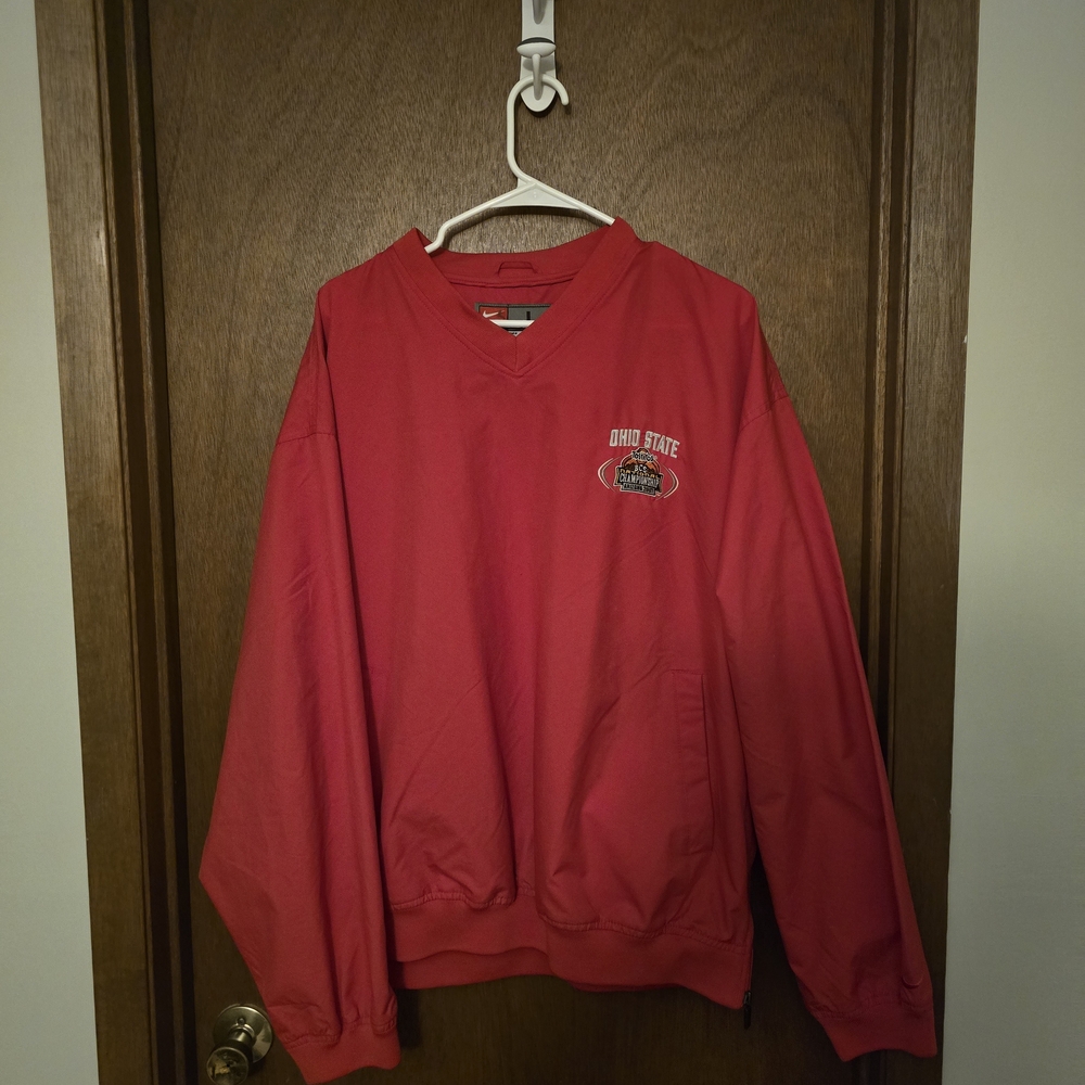 Vintage Ohio State National Championship 2007 Red Windbreaker Pullover Large Men